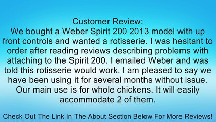 Weber 7614 Spirit 200/300 Series Rotisserie Review
