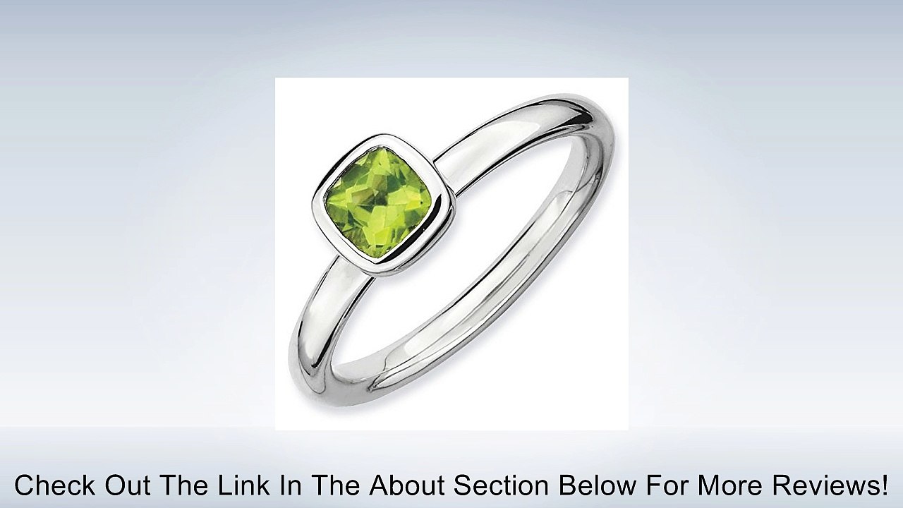 0.62ct Lovely Silver Stackable Cushion Cut Peridot Ring. Sizes 5-10 Available Review