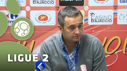 Conférence de presse GFC Ajaccio - AJ Auxerre (1-1) : Thierry LAUREY (GFCA) - Jean-Luc VANNUCHI (AJA) - 2014/2015