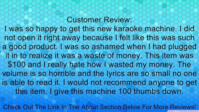 Emerson GF626 CDG/MP3G Karaoke System with 4-Inch Color TFT Screen Review