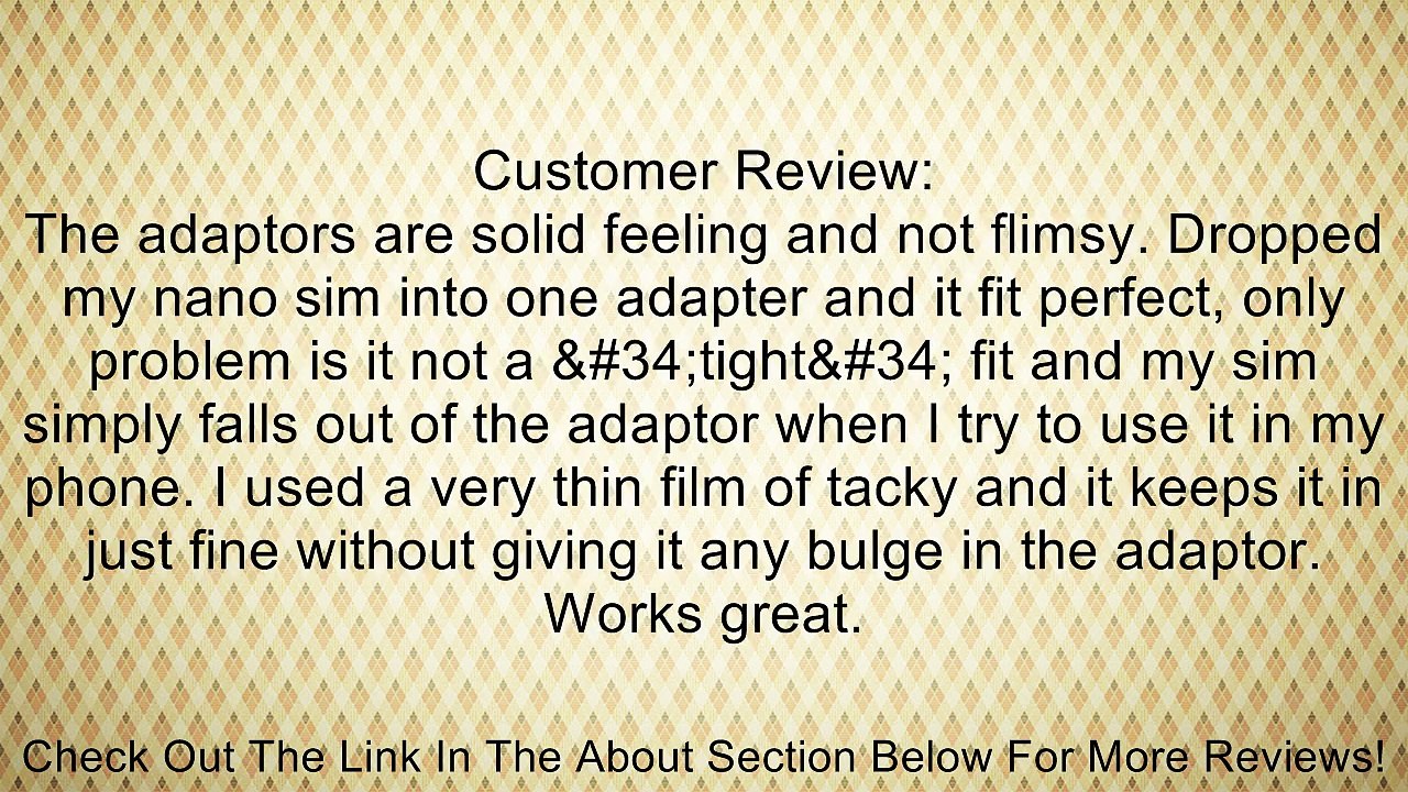 NOOSY 3 X Nano SIM to Micro/Standard Card Adaptors Adapter Tray Holder Bundle for Newest Apple iPhone 5 4S 4G 3GS 3G Review