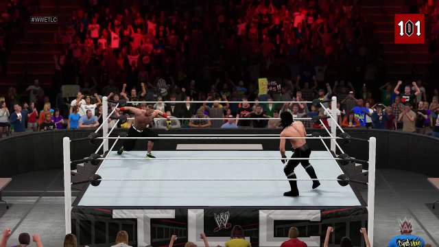 WWE 2K15 TLC 2014: John Cena vs Seth Rollins - Table Match! (MACHINIMA)