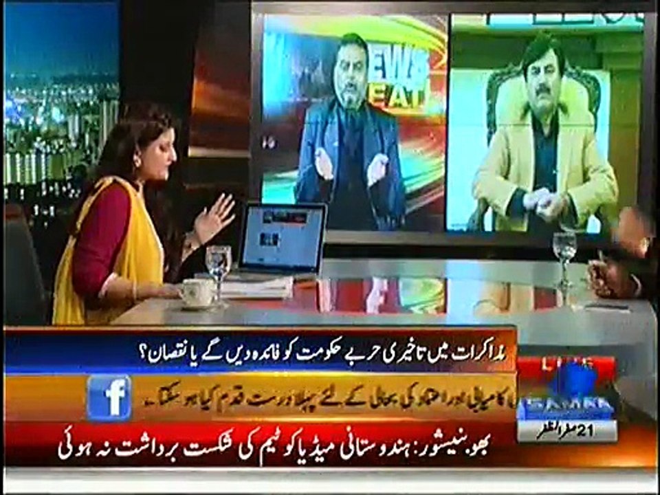 Zaeem Qadri Starts Misbehaving With PTI Member In Live Show