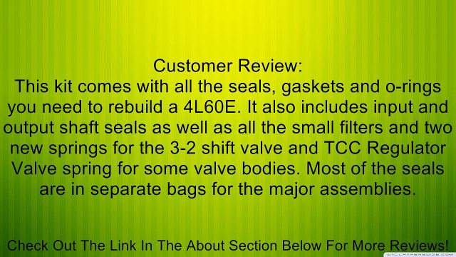 4L60E 4L65E 1993-2003 Rebuild Kit GM Review