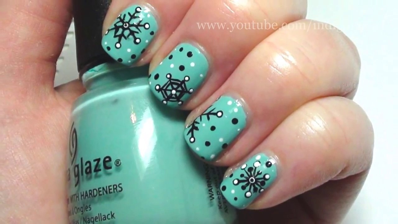 Snowflake Nail Art Tutorial - snow nails snowflake nail art snowflake nail designs how to draw snowflake