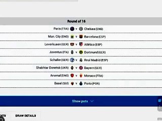 UEFA Champions League round of 16 draw