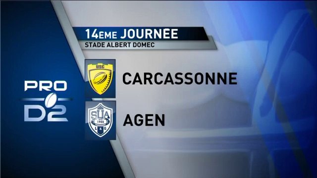 PRO D2 - Carcassonne - Agen : 32-24 - J14 – Saison 2014-2015