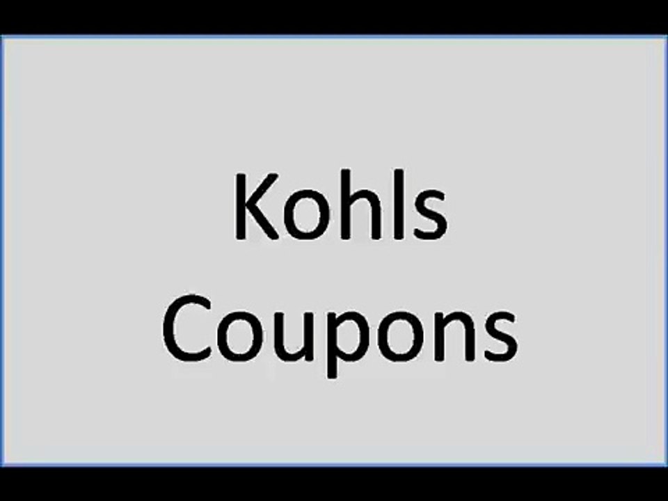Kohls coupons
