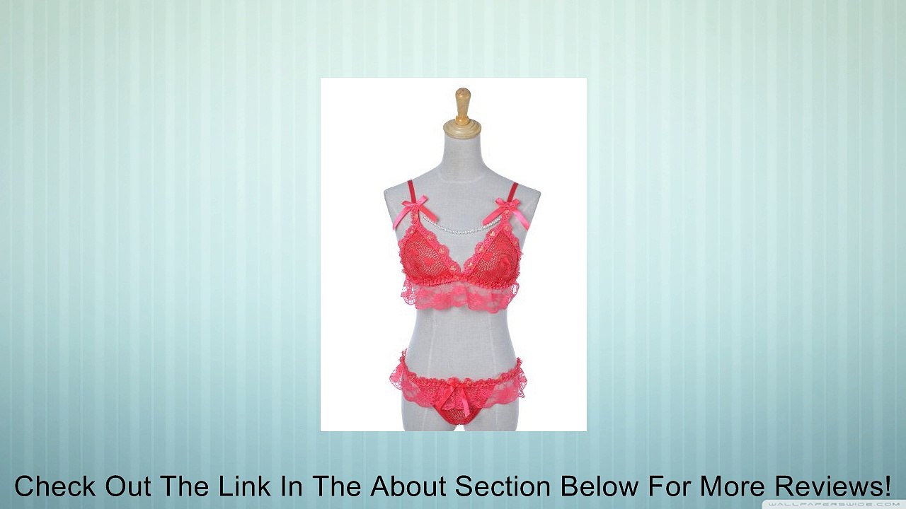 Anna-Kaci S/M Fit Pink Hint of Coral Queen of Hearts 2 Piece Bralette Panty Set Review