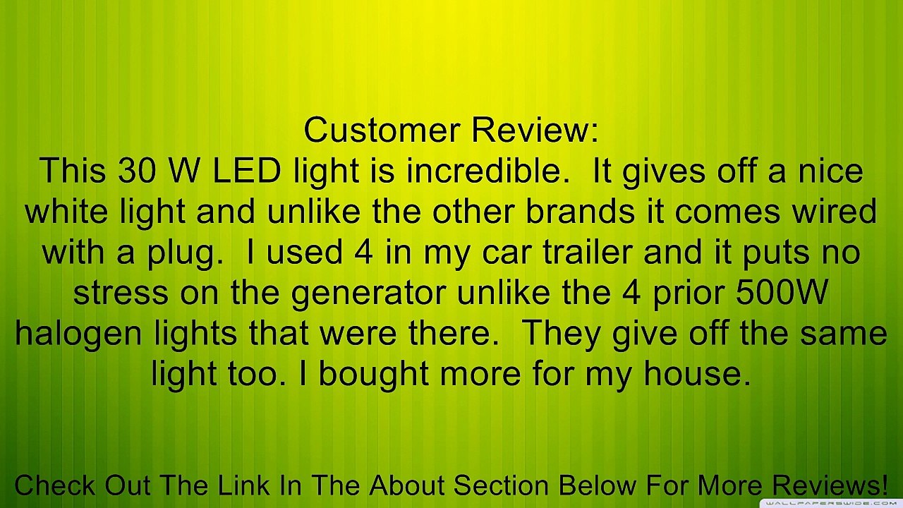 30W LED Flood Light Cool White Lamp Landscape Outdoor Waterproof 90-240v, 120 Degree Beam Angle Review