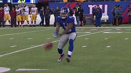 Odell Beckham muffs catch, Redskins recover