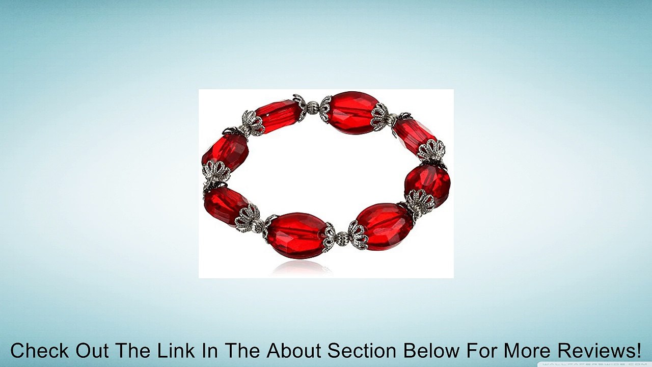 1928 Jewelry "Red Carpet" Hematite Siam Red Stretch Bracelet Review