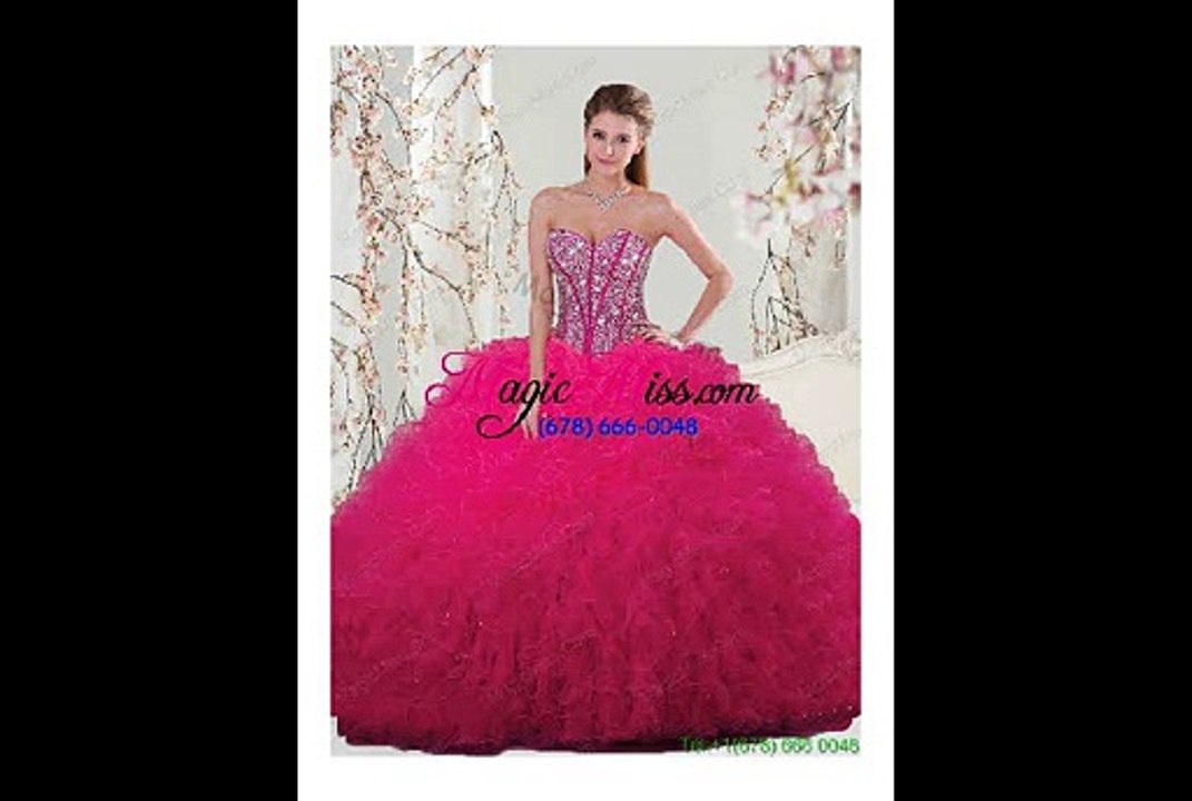 Brand New 2015 Quinceanera Dresses Sweet 15 Dress with Appliques and Ruffles