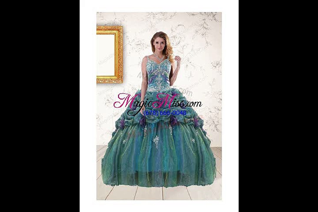 2015 New Style Quinceaneras Dresses with Appliques and Beading