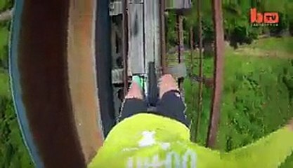 170ft High Aqueduct On Unicycle In Death Defying Stunt