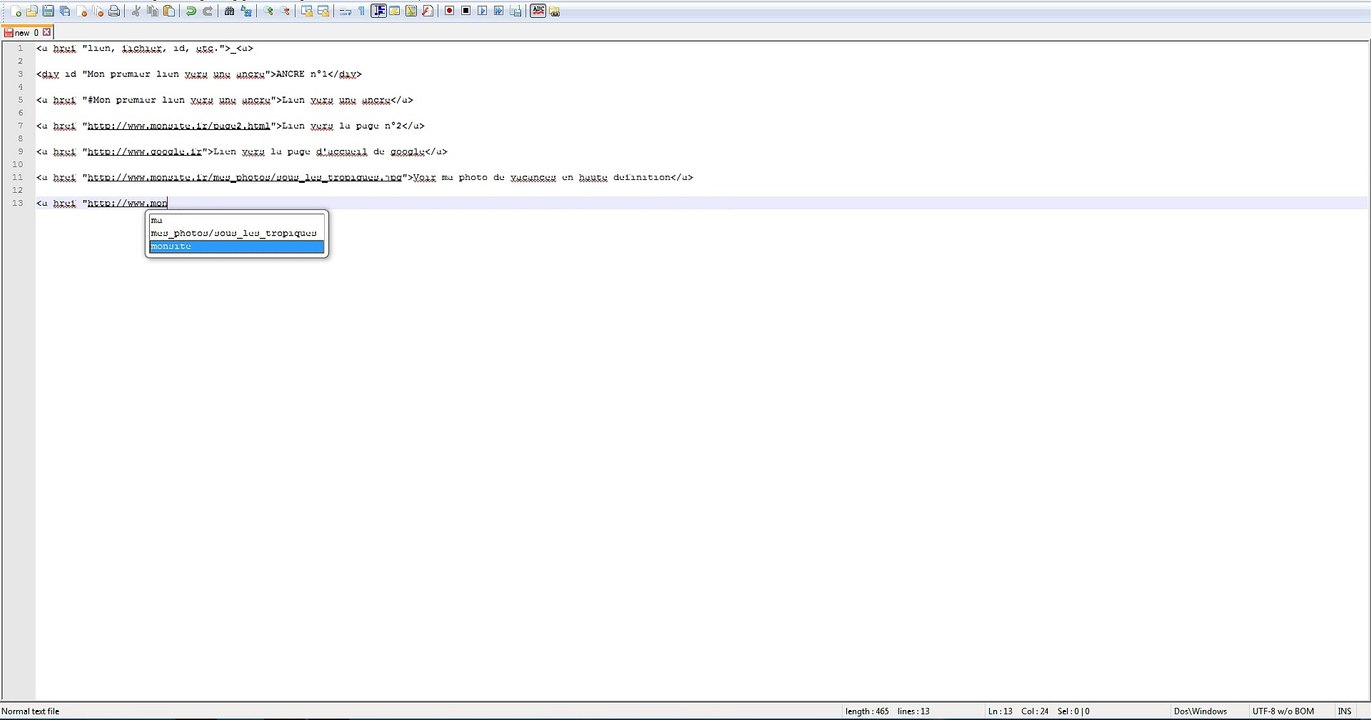 TUTO Lien vers ancre html