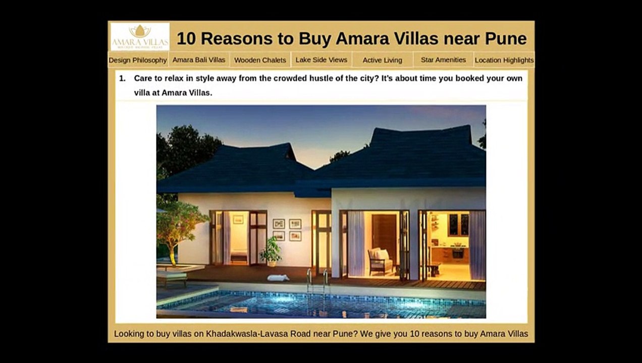 Amara Villas offers Villas in Pune for Sale