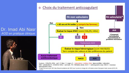 Anticoagulants oraux directs (AOD / NACO) et fibrillation auriculaire : principales situations cliniques.