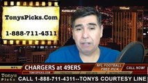 San Francisco 49ers vs. San Diego Chargers Free Pick Prediction NFL Pro Football Odds Preview 12-20-2014