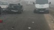 Dense fog causes huge highway pile up