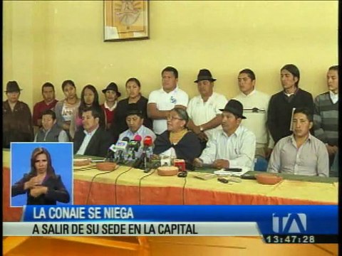 La Conaie exige se revoque orden de desalojo en Quito