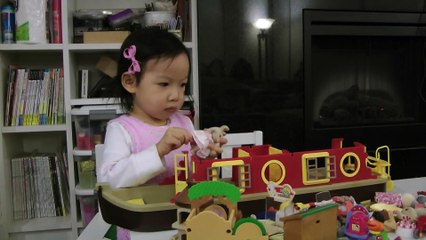 Girl And Sylvanian Families Boat