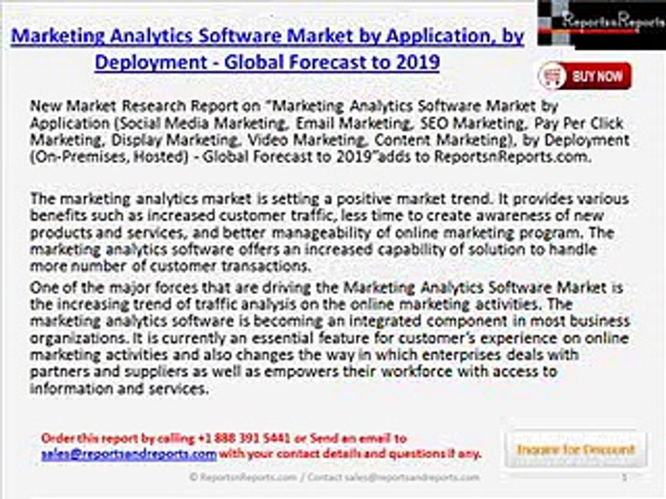 Worldwide Marketing Analytics Software Industry Trends & Forecasts to 2019