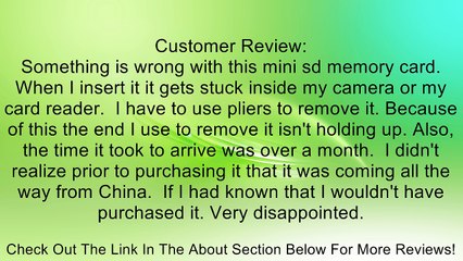 SMART-Tech 2G MINI SD MEMORY CARD for Canon DC10 DC20 DC40 S1 E019 Review