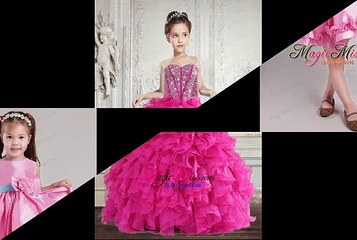 2015 Unique Beading and Ruching Little girl Pageant Dress Flower Girl Dress