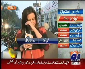 Geo Newz anchorperson Sana Mirza Crying 15.12.2014