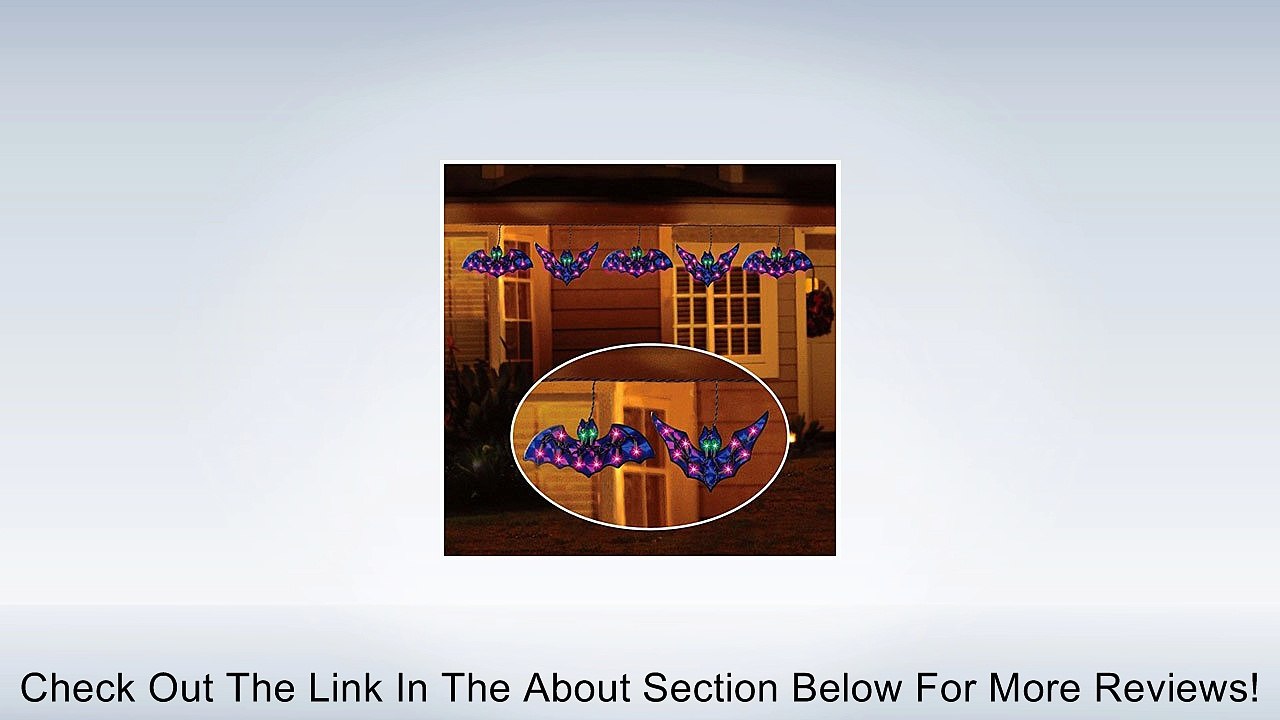 Strand of 5 HOLOGRAPHIC BAT LIGHTS Indoor/Outdoor Halloween Decoration (10 1/2 Inches Wide Each) Review
