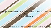 Vintage Mens Gold Tone Curb Watch Chain 11