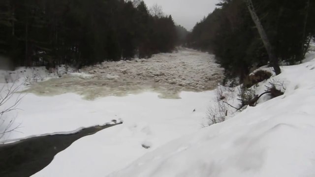 Blowing mind Active Ice Flow on Frozen River - Ice flood!