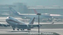 Boeing 747-400 Freigther Kalitta Air and KLM. Hong Kong Airport Takeoff