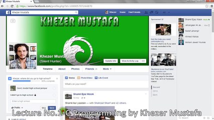 Lecture 1 (C Programming) by Khezer Mustafa