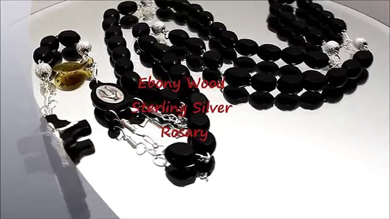 Ebony Wood Sterling Silver Rosary