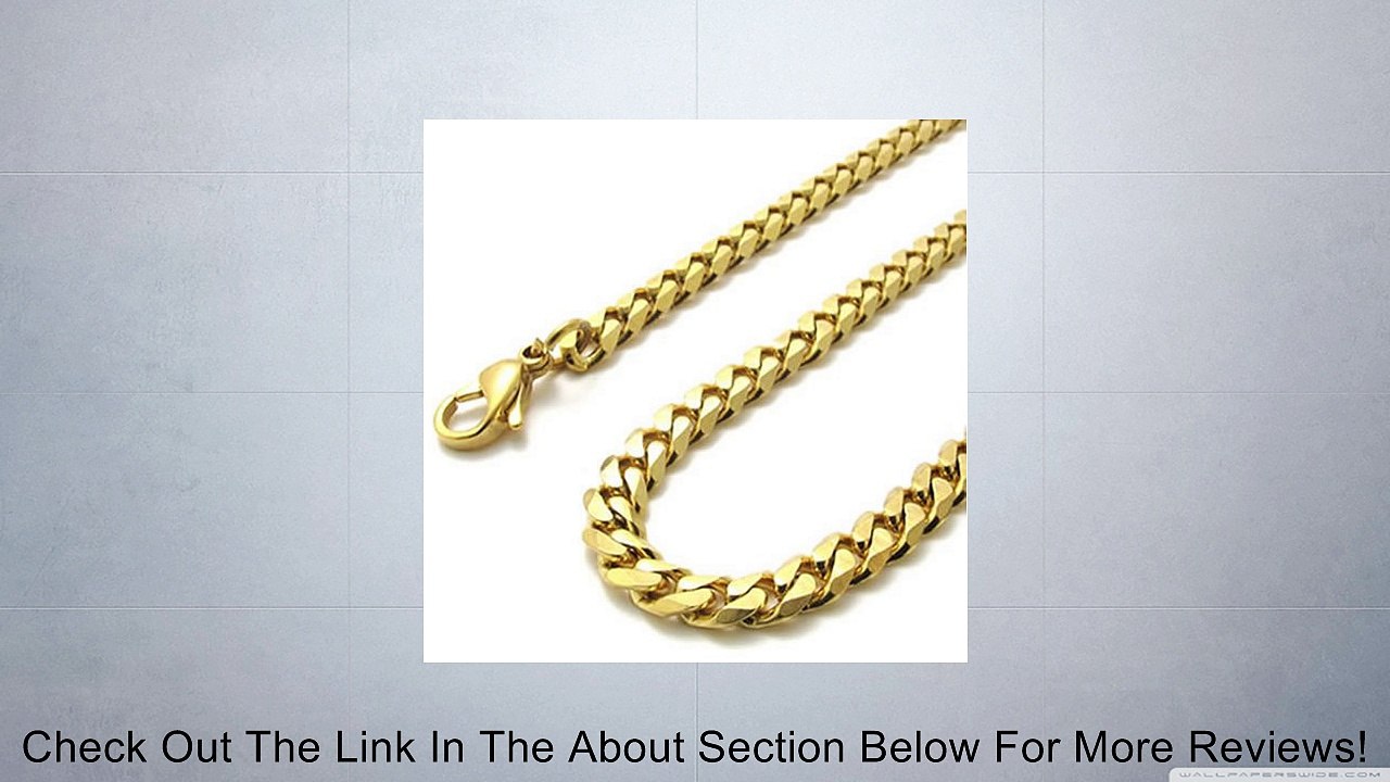 6mm KONOV Jewelry Gold Stainless Steel Mens Necklace Chain 14-40" inch, 6mm Review