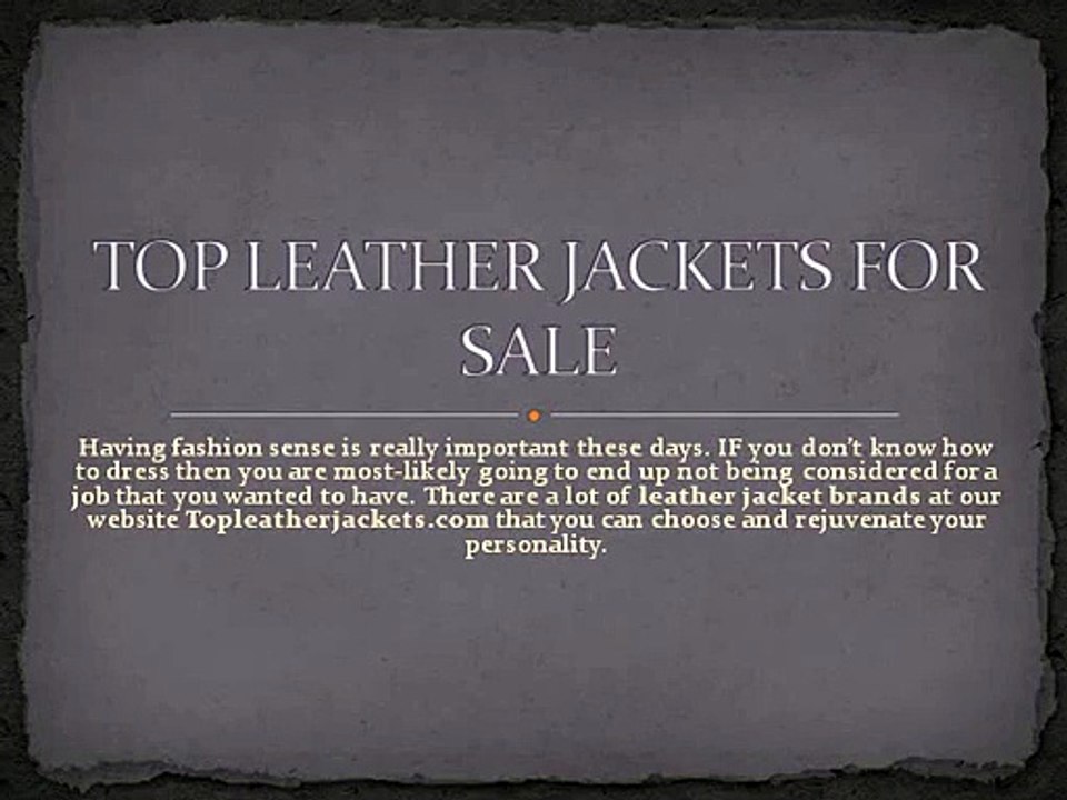 TOP LEATHER JACKETS FOR SALE