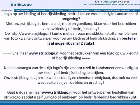 Logo kleding bedrijfskleding bedrukken Landsmeer