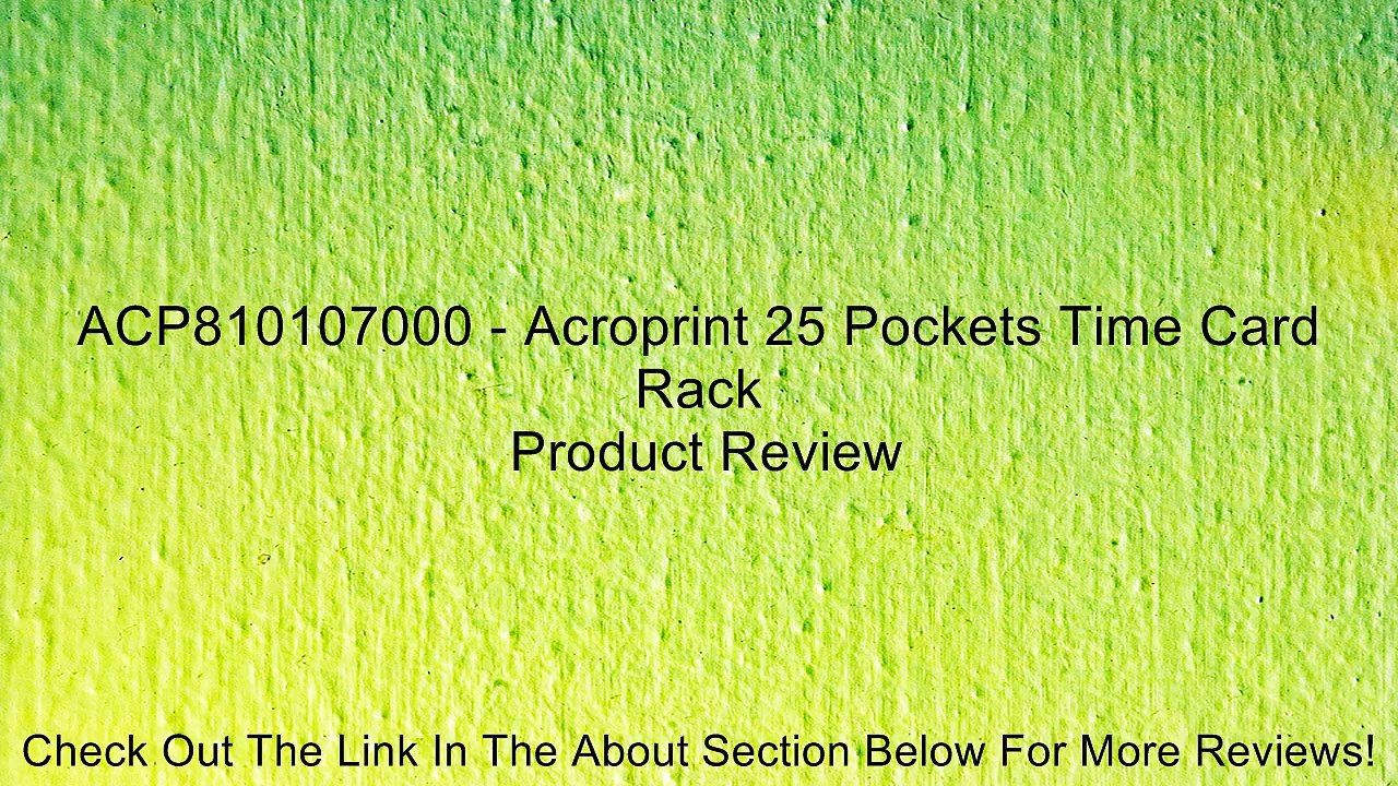 ACP810107000 - Acroprint 25 Pockets Time Card Rack Review