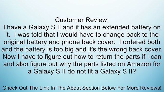 OEM Samsung Standard Battery for Samsung Galaxy S II GT-i9100 EB-F1A2GBU Review