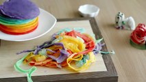 How to Make Rainbow Cake - Mille Crepe Cake 무지개 크레이프 케이크 만들기