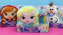 Frozen Elsa COLOR N' CREATE Let It Go Dress Doll Disney Princess Anna Plush Olaf DisneyCarToys