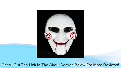 New White Full Face Cosplay Saw Puppet Masquerade Horror Scary Mask Review