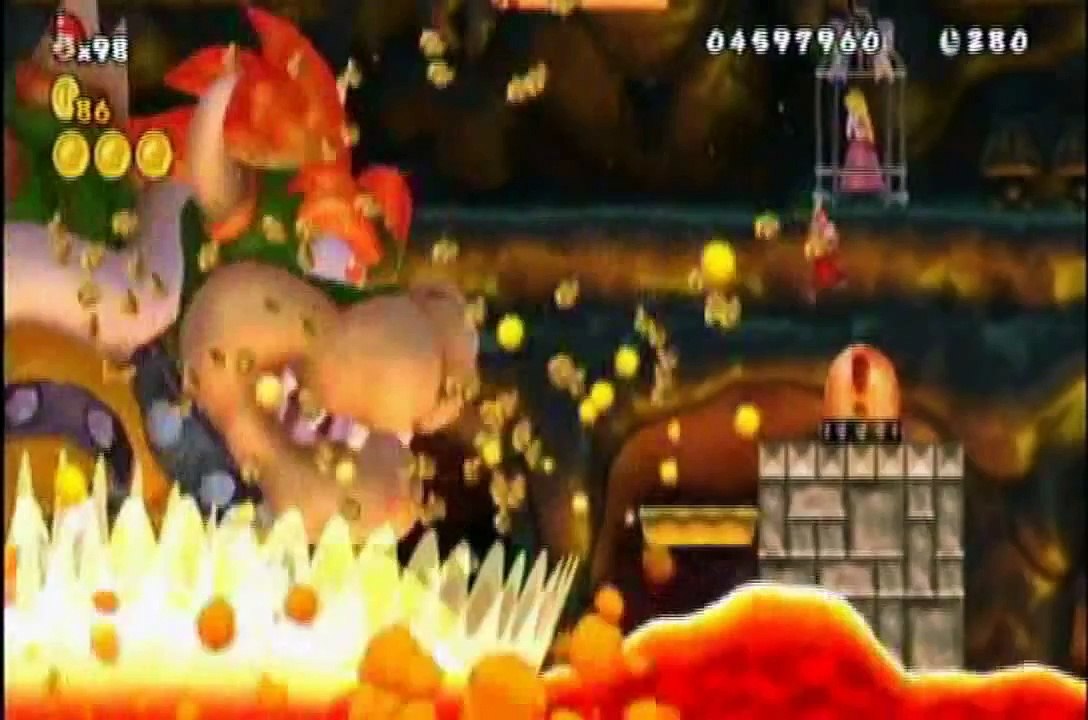 New Super Mario Bros Wii - Castillo De Bowser   Creditos (Fin Del Juego)