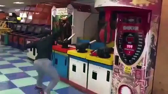 Korean gives spectacular kick punches machine