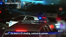 Six dead in US shootings, manhunt for gunman