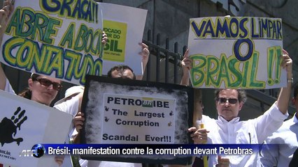 Manifestation contre la corruption devant le siège de Petrobras