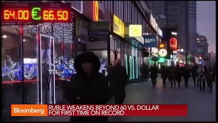 Ruble Weakens Beyond 60 vs. Dollar for First Time