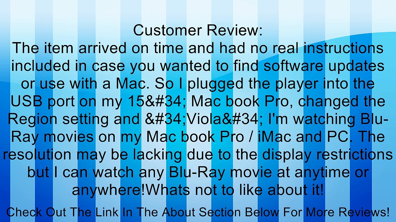 Blu-Ray Player External USB DVD RW Laptop Burner Drive Black Review